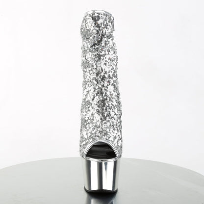 ADORE-1008SQ Silver Sequins/Silver Chrome