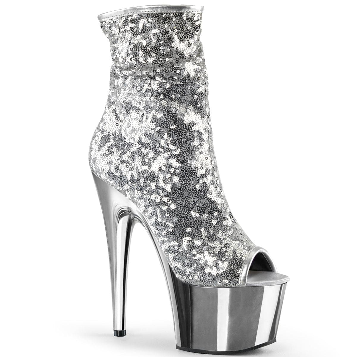 ADORE-1008SQ Silver Sequins/Silver Chrome