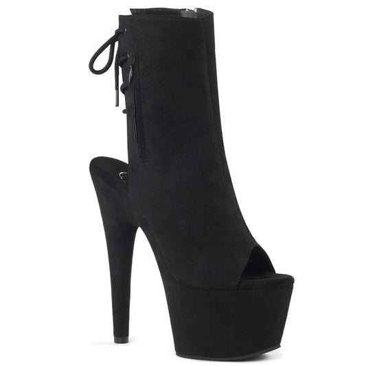 ADORE-1018FS Black Faux Suede/Black Suede