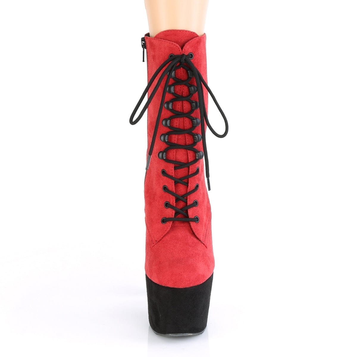 ADORE-1020FSTT Red Faux Suede/Black Faux Suede