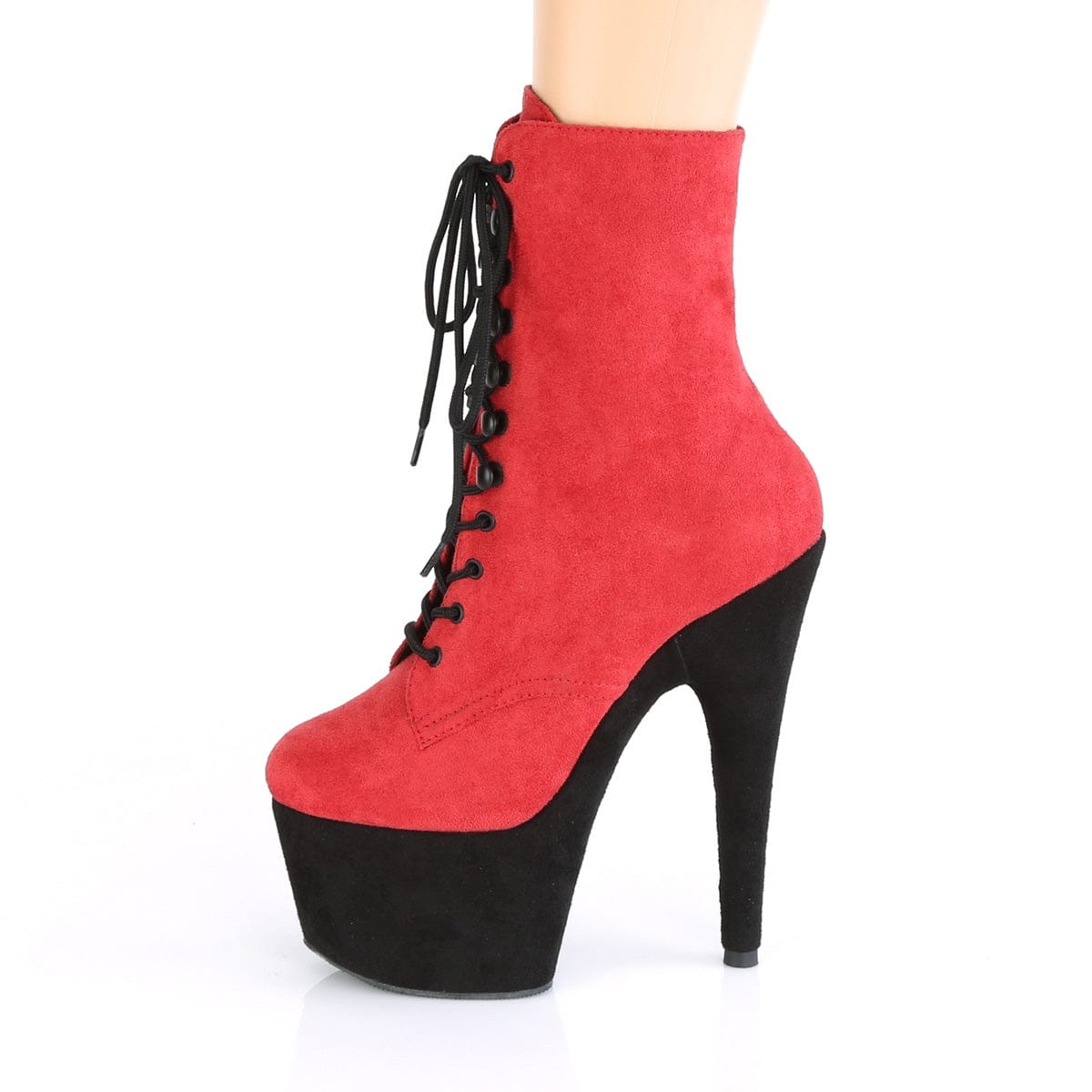 ADORE-1020FSTT Red Faux Suede/Black Faux Suede