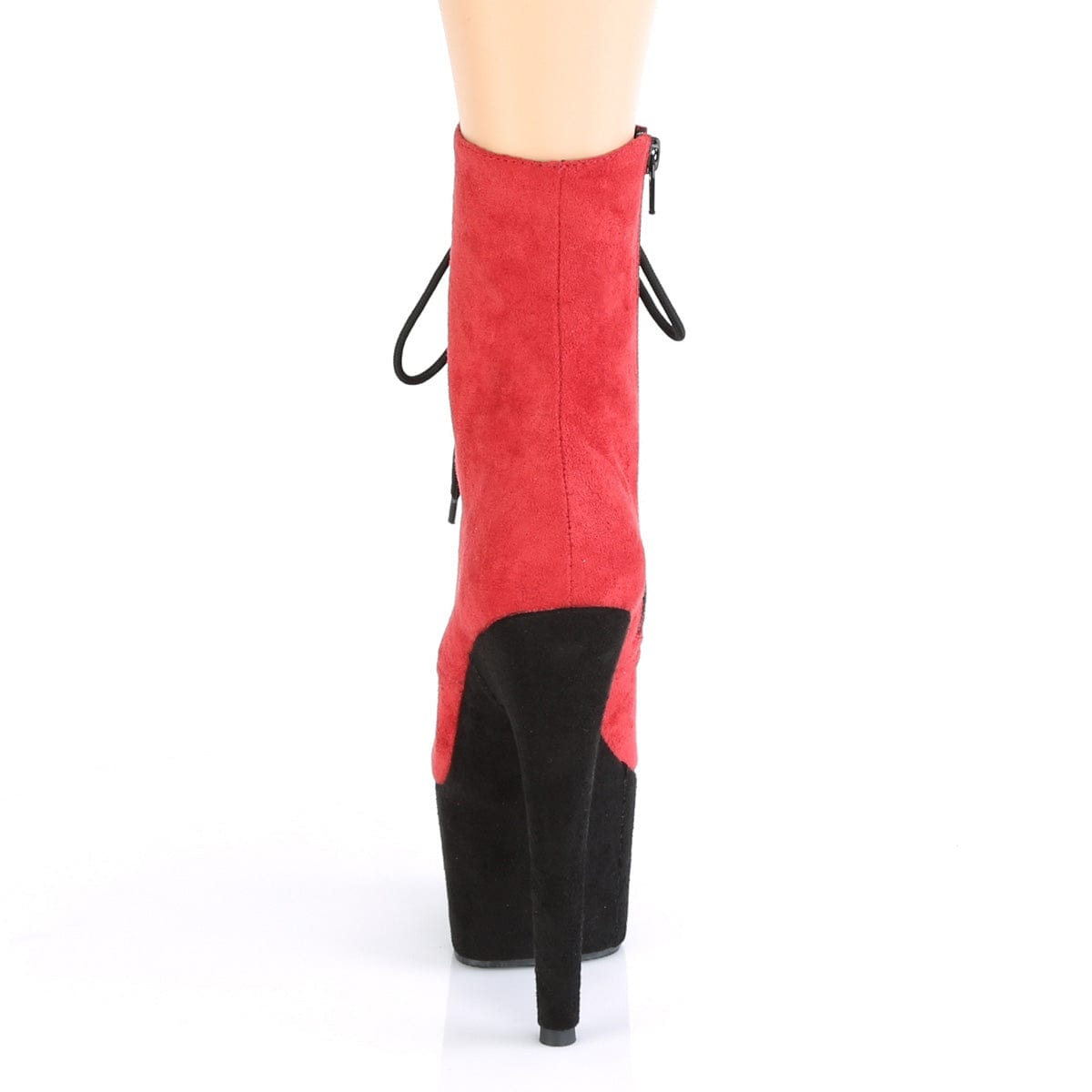 ADORE-1020FSTT Red Faux Suede/Black Faux Suede