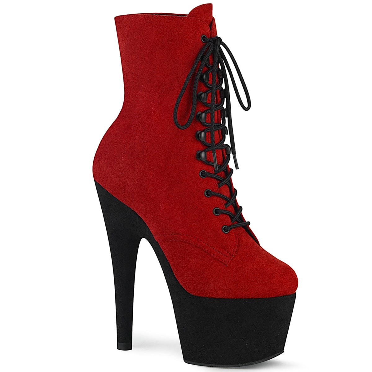 ADORE-1020FSTT Red Faux Suede/Black Faux Suede