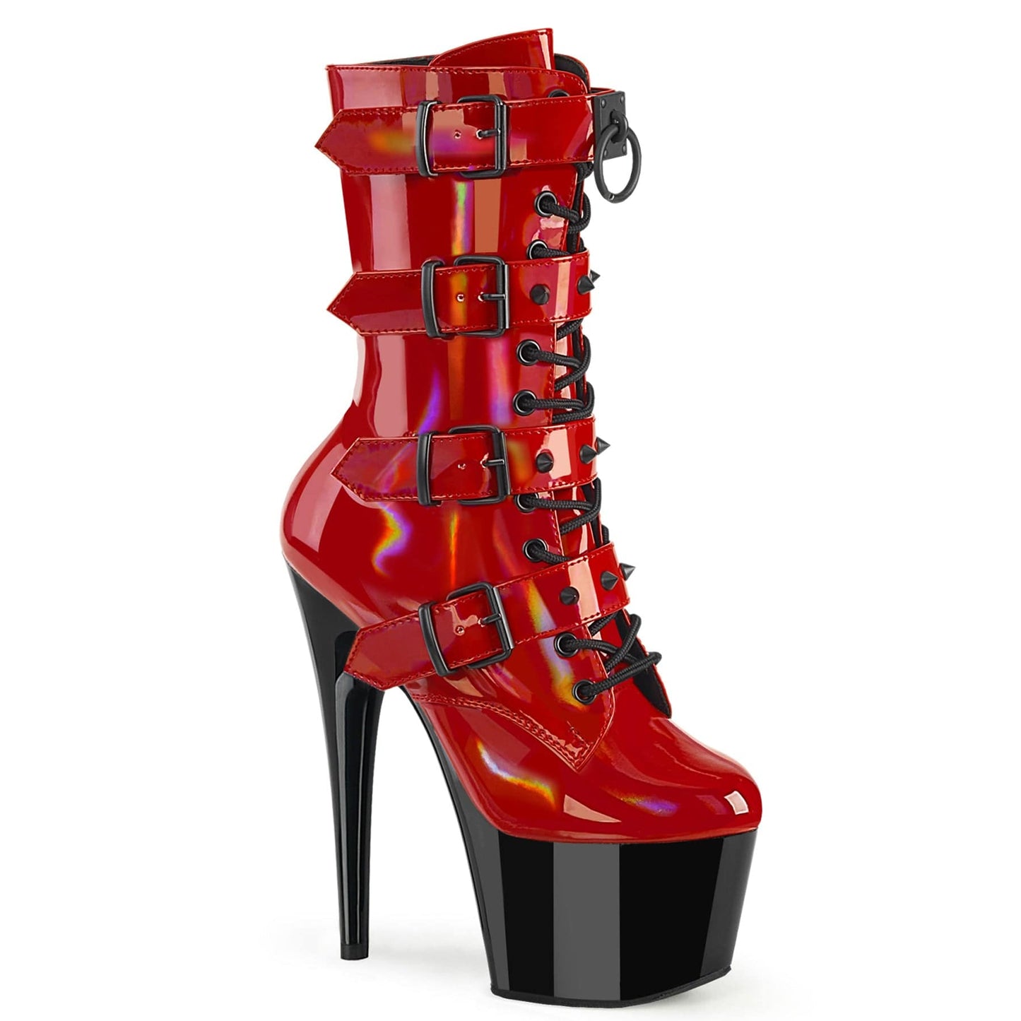 ADORE-1046TT Red Hologram Patent/Black Pleaser US Size (Women's): 5