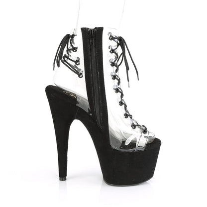 ADORE-700-30FS Clear/Black Faux Suede