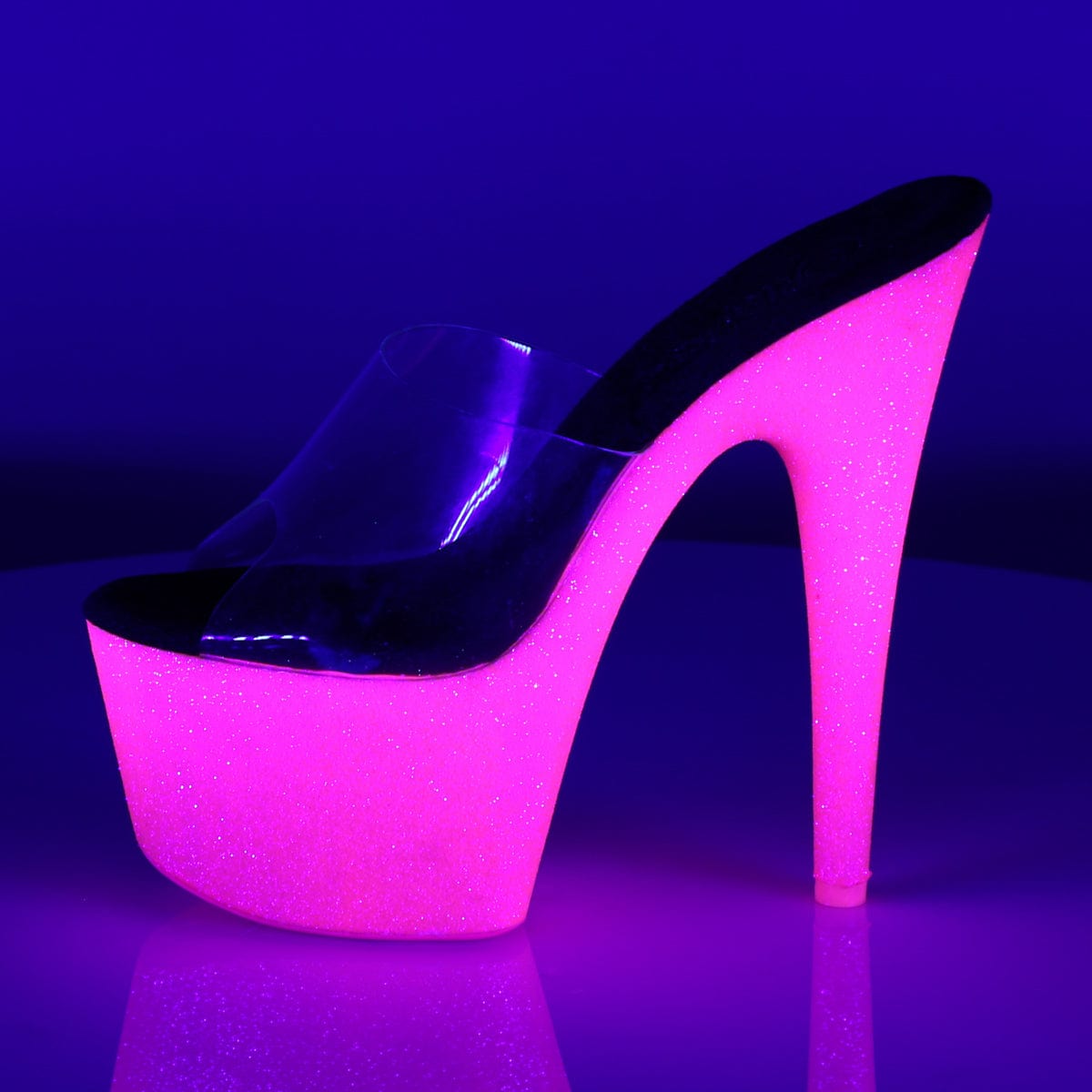 ADORE-701UVG Clear/Neon Hot Pink Glitter