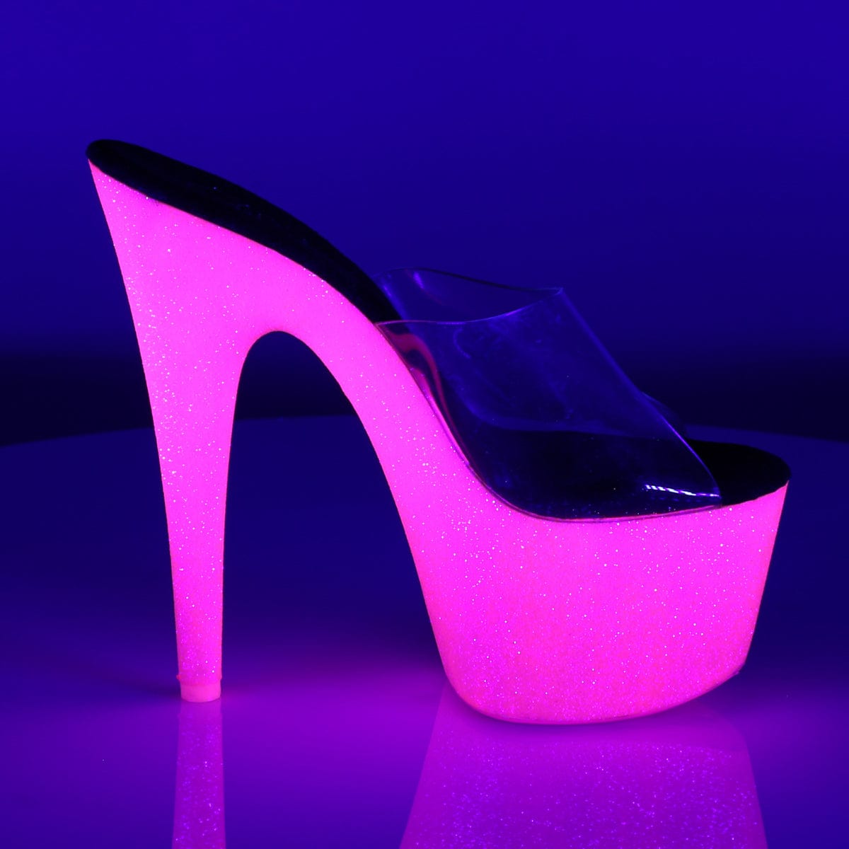 ADORE-701UVG Clear/Neon Hot Pink Glitter