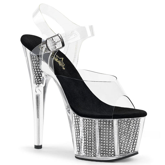 ADORE-708SRS Clear/Black Simulated Rhinestones