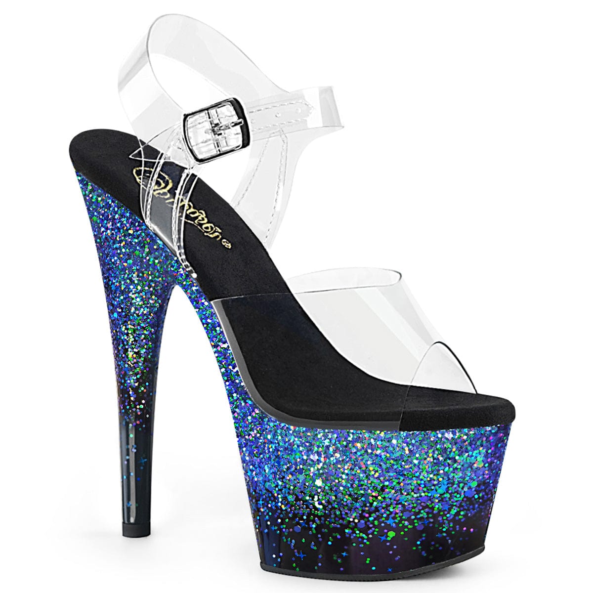 ADORE-708SS Clear/Black-Blue Multi Glitter