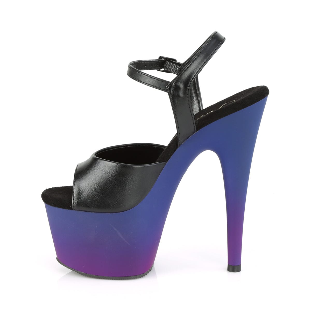 ADORE-709BP Black Faux Leather/Blue-Purple Ombre