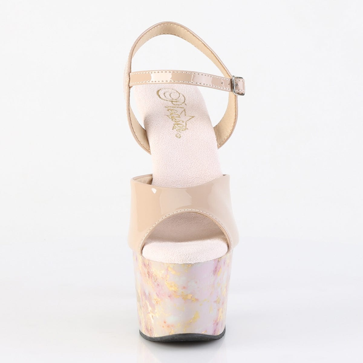 ADORE-709MB Nude Patent/Blush-Gold Marble