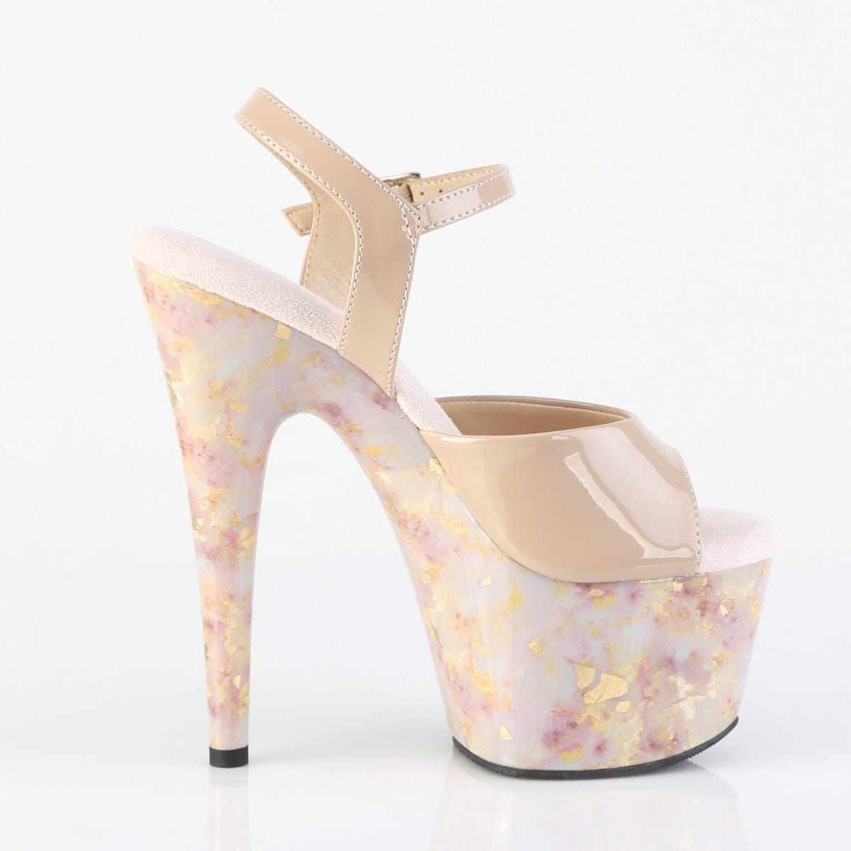 ADORE-709MB Nude Patent/Blush-Gold Marble