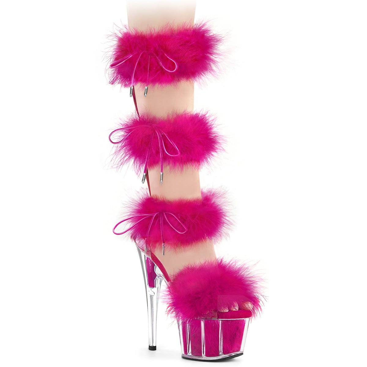 ADORE-728F Clear-Hot Pink Fur/M Pleaser US Size (Women's): 5