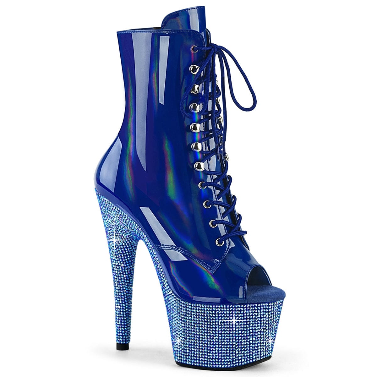 BEJEWELED-1021-7 Blue Hologram Patent/Blue AB Rhinestones Pleaser US Size (Women's): 5