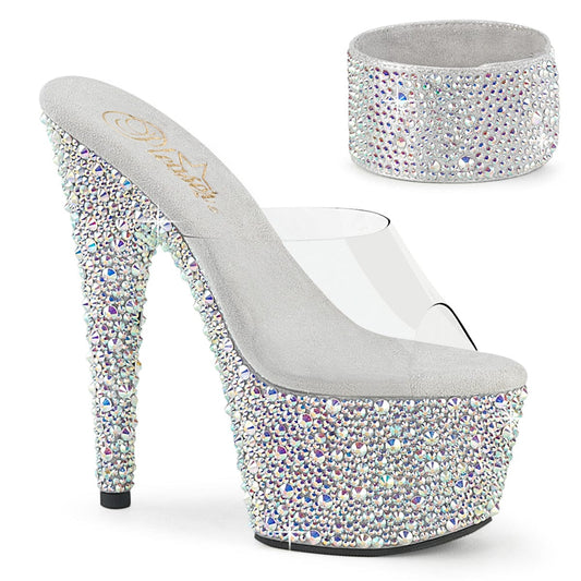 BEJEWELED-712MS Clear/Silver AB RS Platform Heels Pleaser US Size (Women's): 5