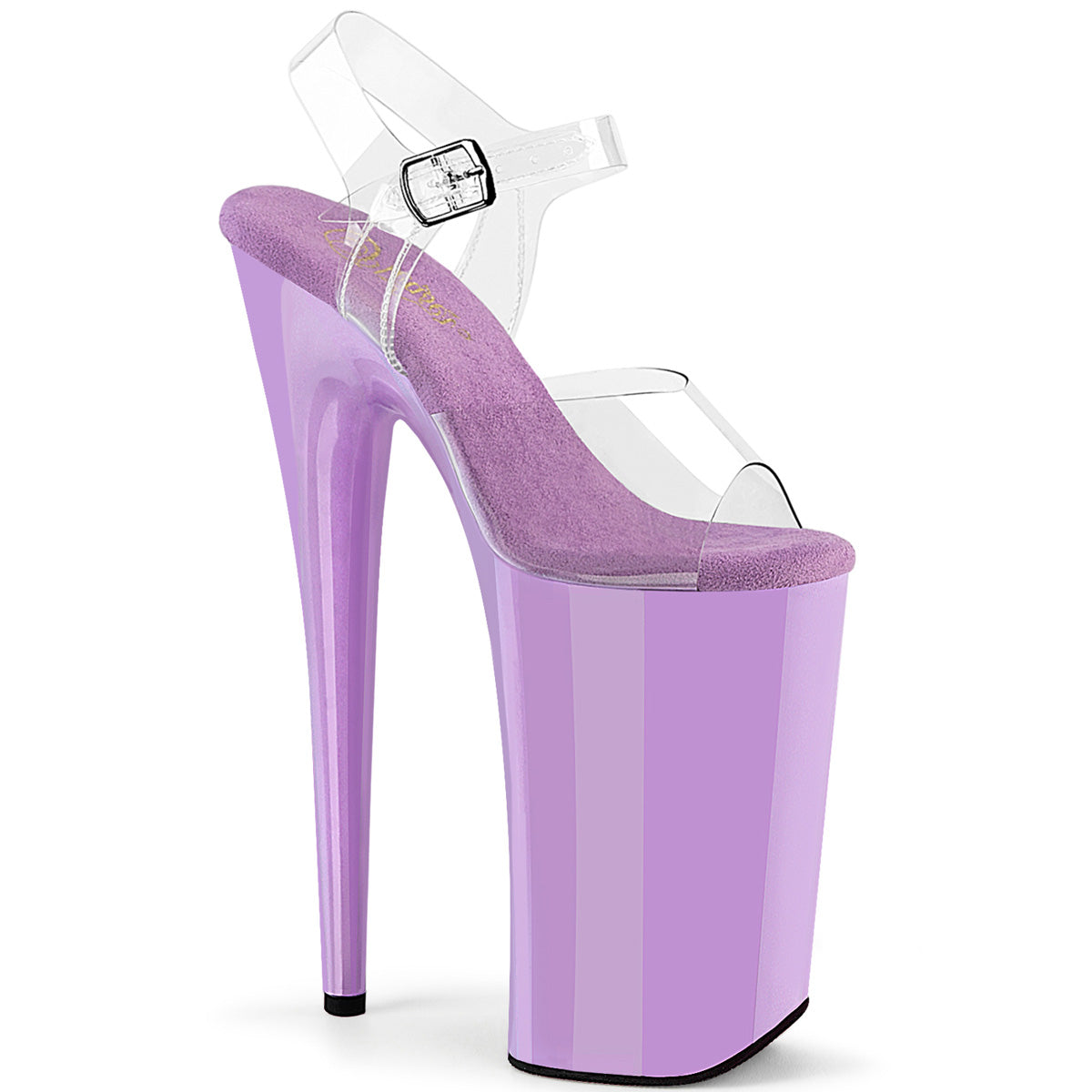 BEYOND-008 Clear/Lavender Platform Shoes