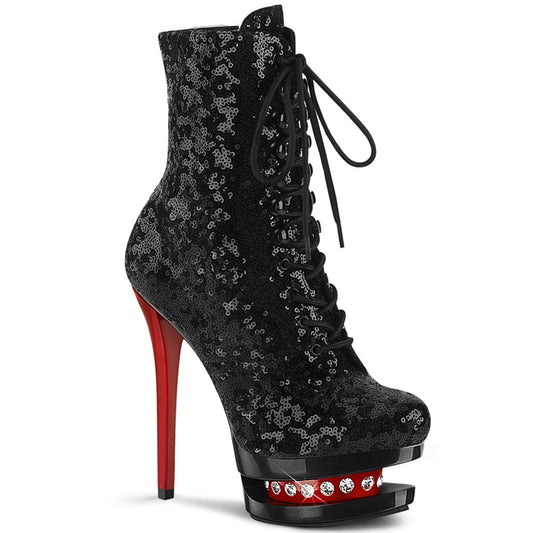 BLONDIE-R-1020 Black Sequins/Black-Red