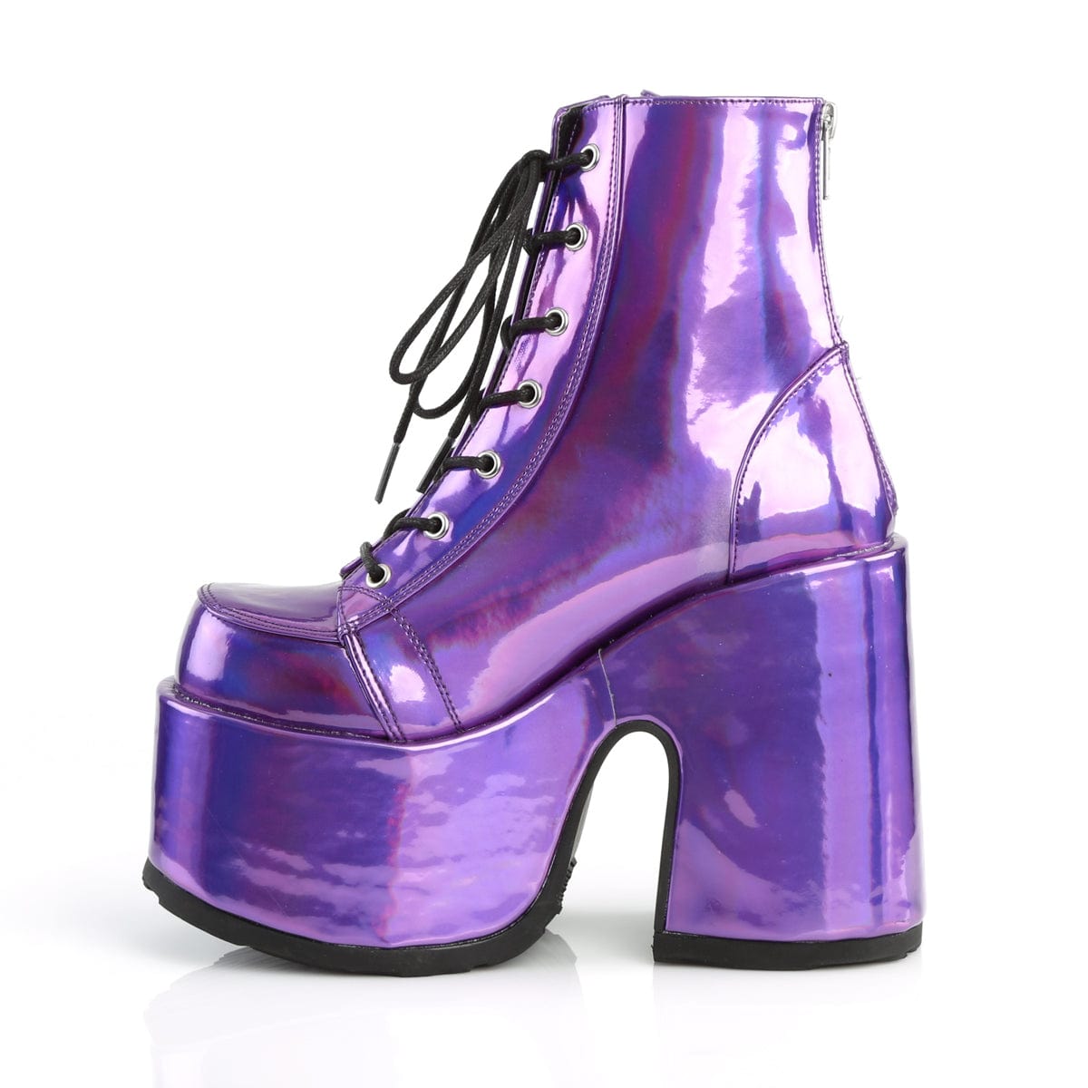 CAMEL-203 Purple Hologram Ankle Boots