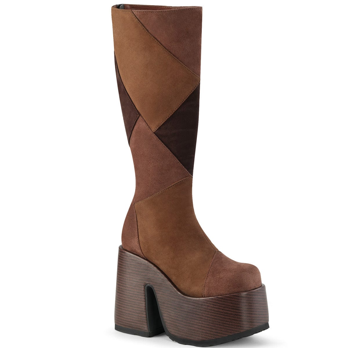 CAMEL-280 Brown Multi Vegan Suede Demonia US Size (Women's): 6