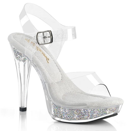 COCKTAIL-508RSI Clear/Clear-Silver AB RS Heels Fabulicious US Size (Women's): 5