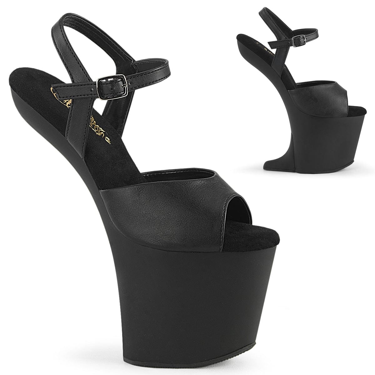 CRAZE-809 Black Faux Leather/Black Matte Pleaser US Size (Women's): 6