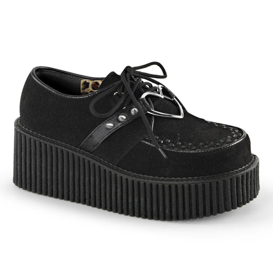 CREEPER-206 Black Vegan Suede-Vegan Leather