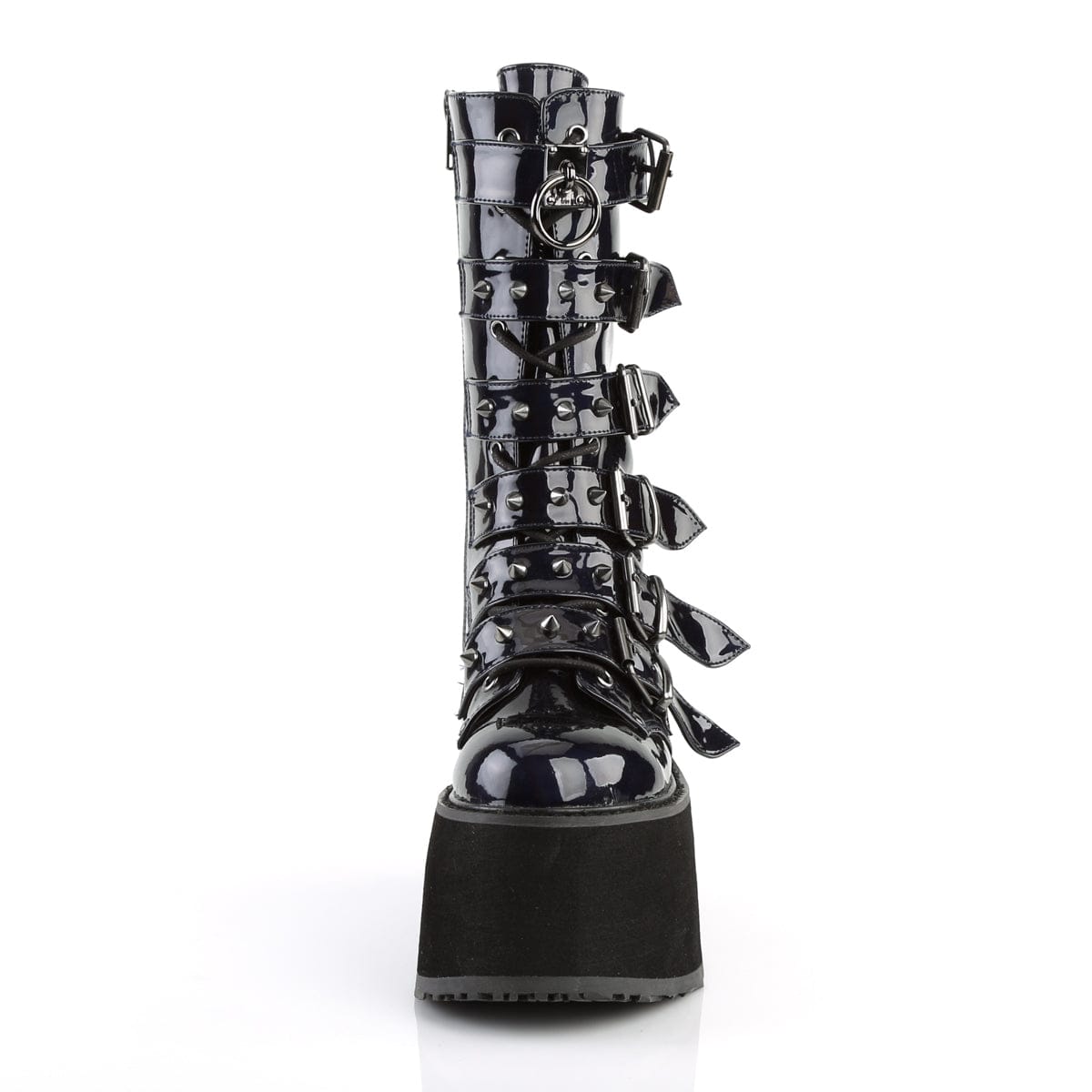 DAMNED-225 Black Hologram Mid-Calf Boots