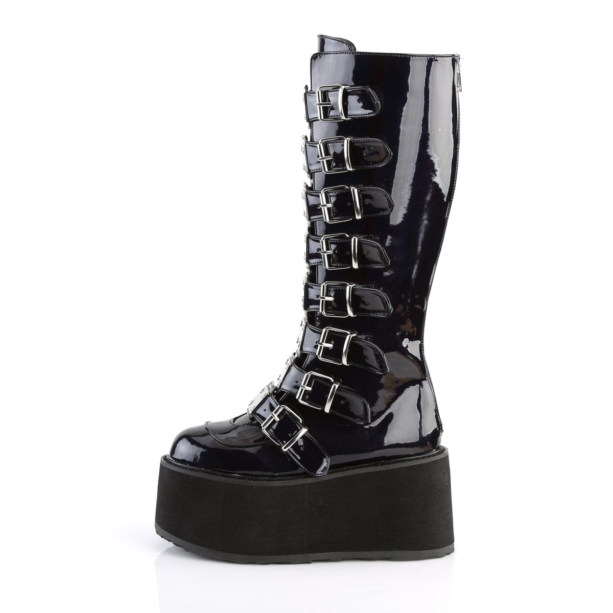 DAMNED-318 Black Hologram Vegan Leather