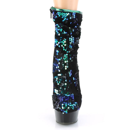 DELIGHT-1004 Green Iridescent Sequins/Black