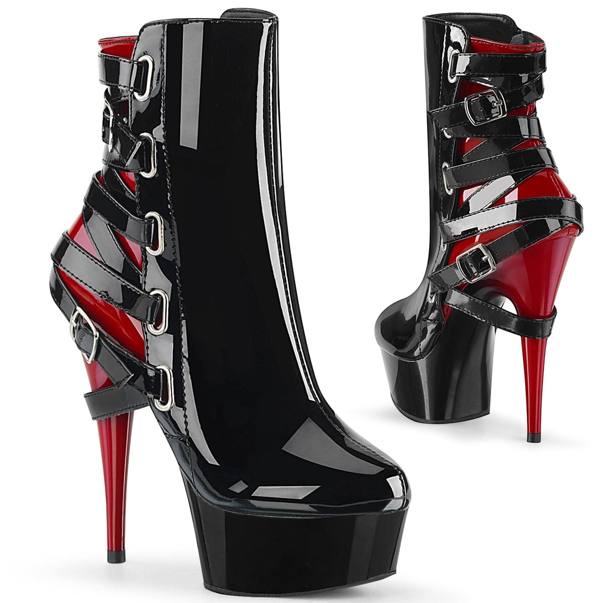 DELIGHT-1012 Black-Red Patent/Black-Red