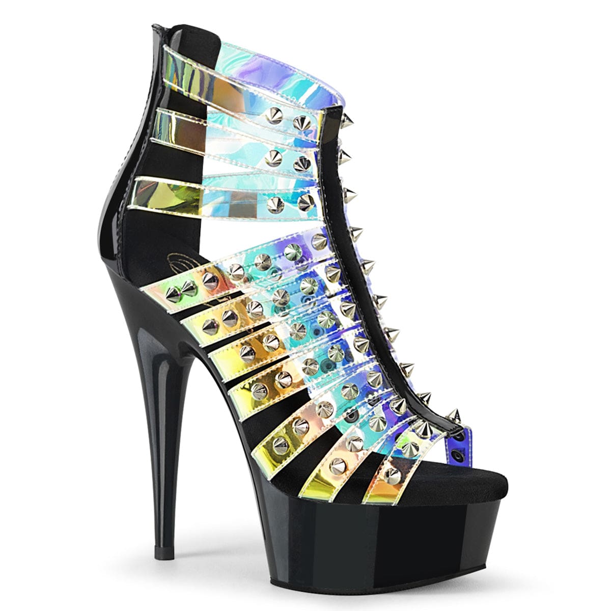 DELIGHT-600-9 Hologram TPU-Black Patent/Black Pleaser US Size (Women's): 5