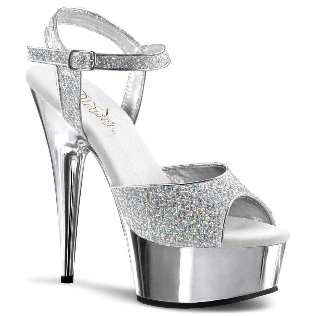 DELIGHT-609G Silver Multi Glitter/Silver Chrome