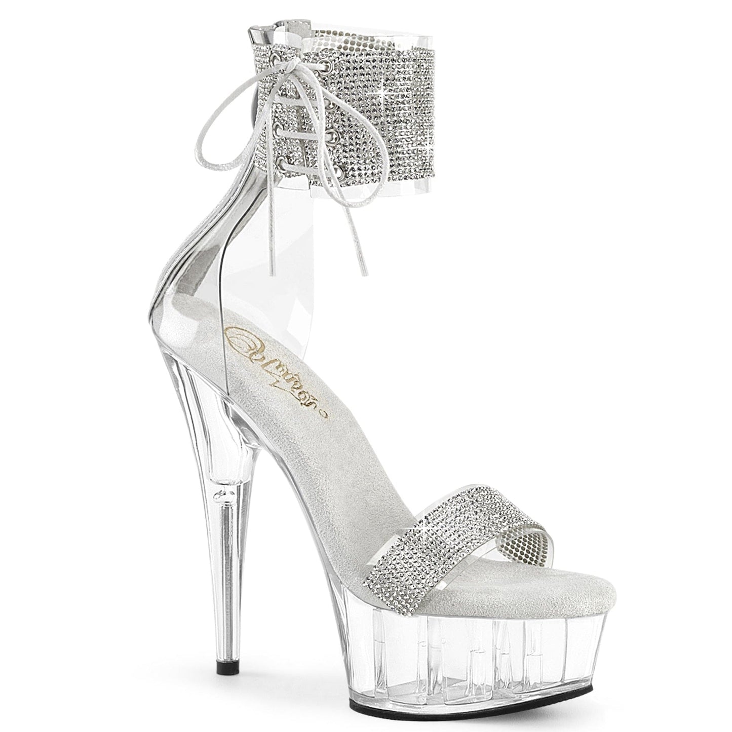 DELIGHT-627RS Clear-Silver/Clear Pleaser US Size (Women's): 5