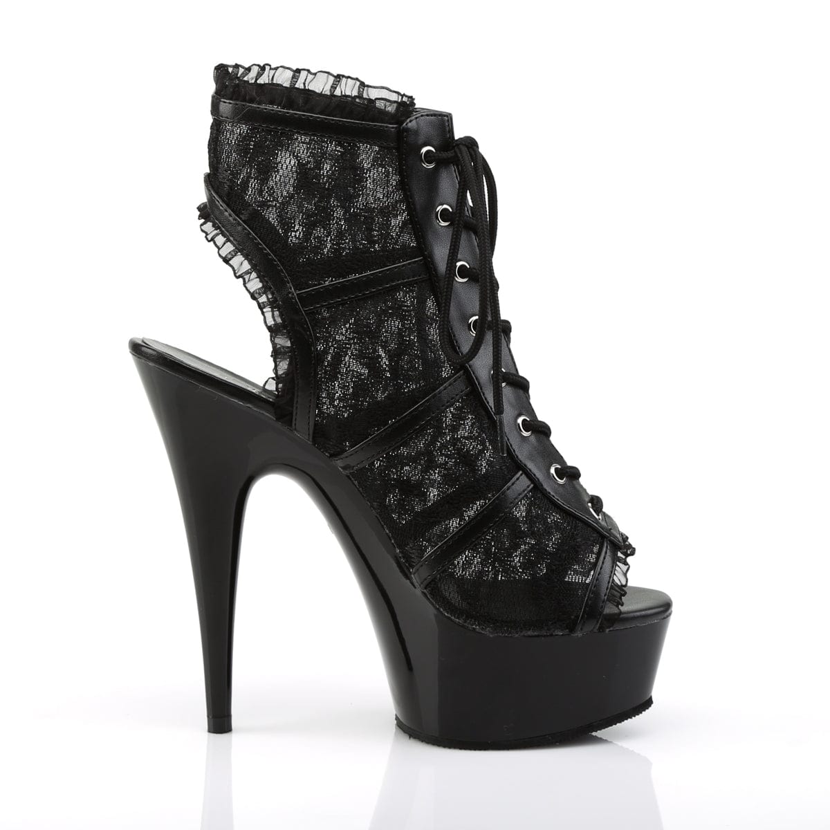 DELIGHT-696LC Black Mesh-Lace/Black