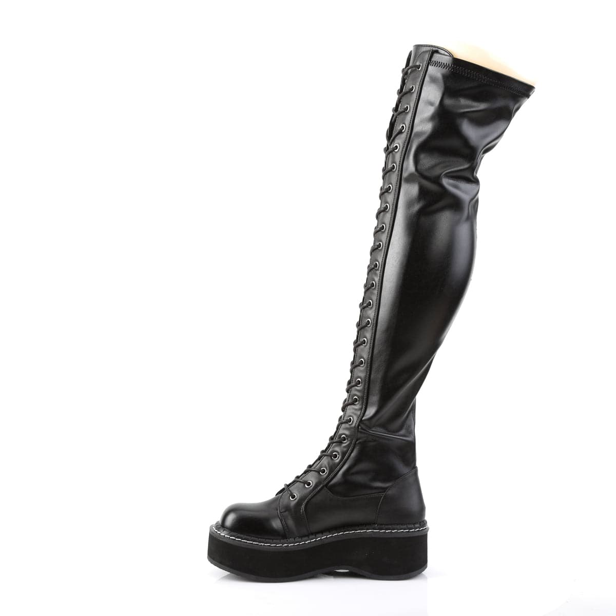 EMILY-375 Black Stretch Vegan Leather