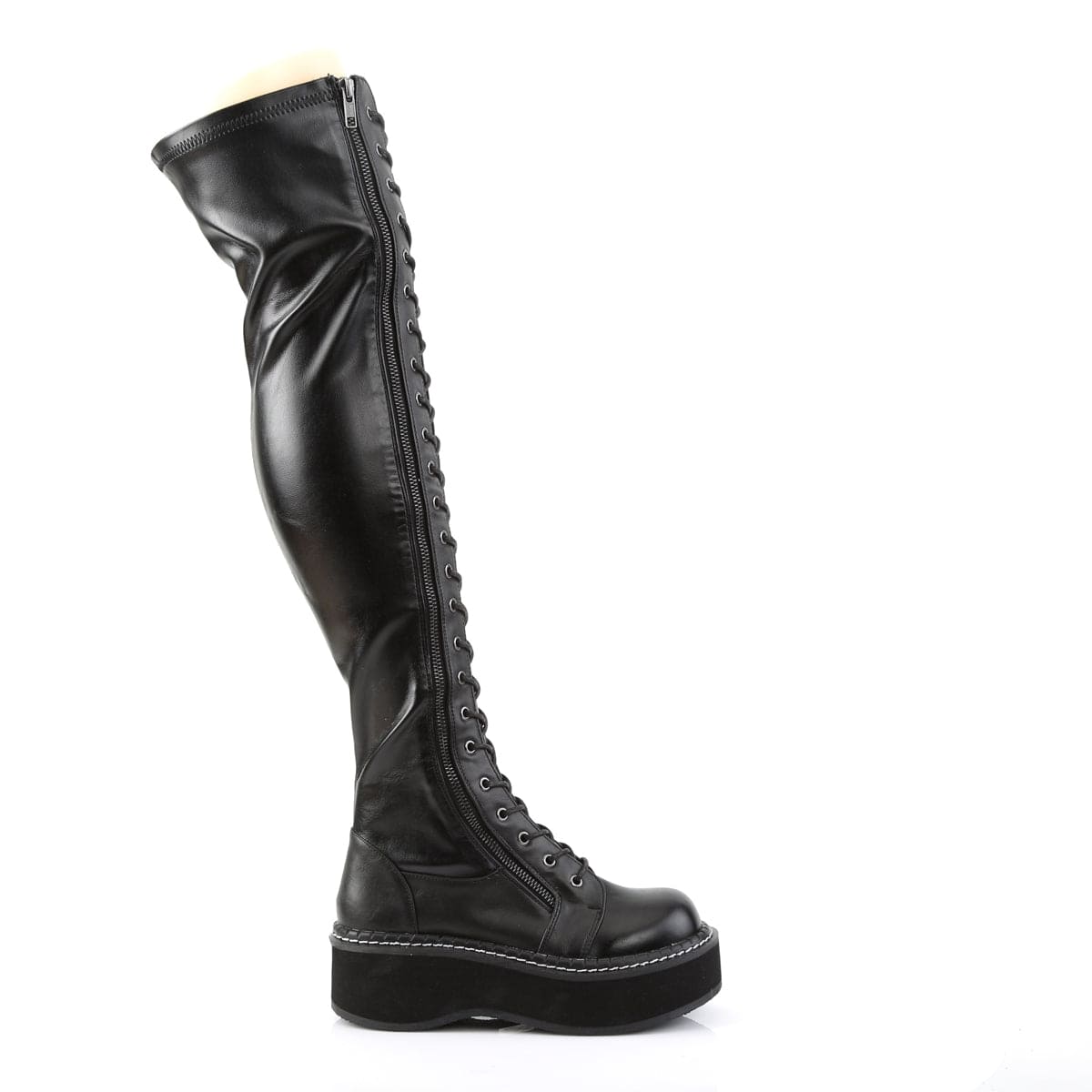 EMILY-375 Black Stretch Vegan Leather