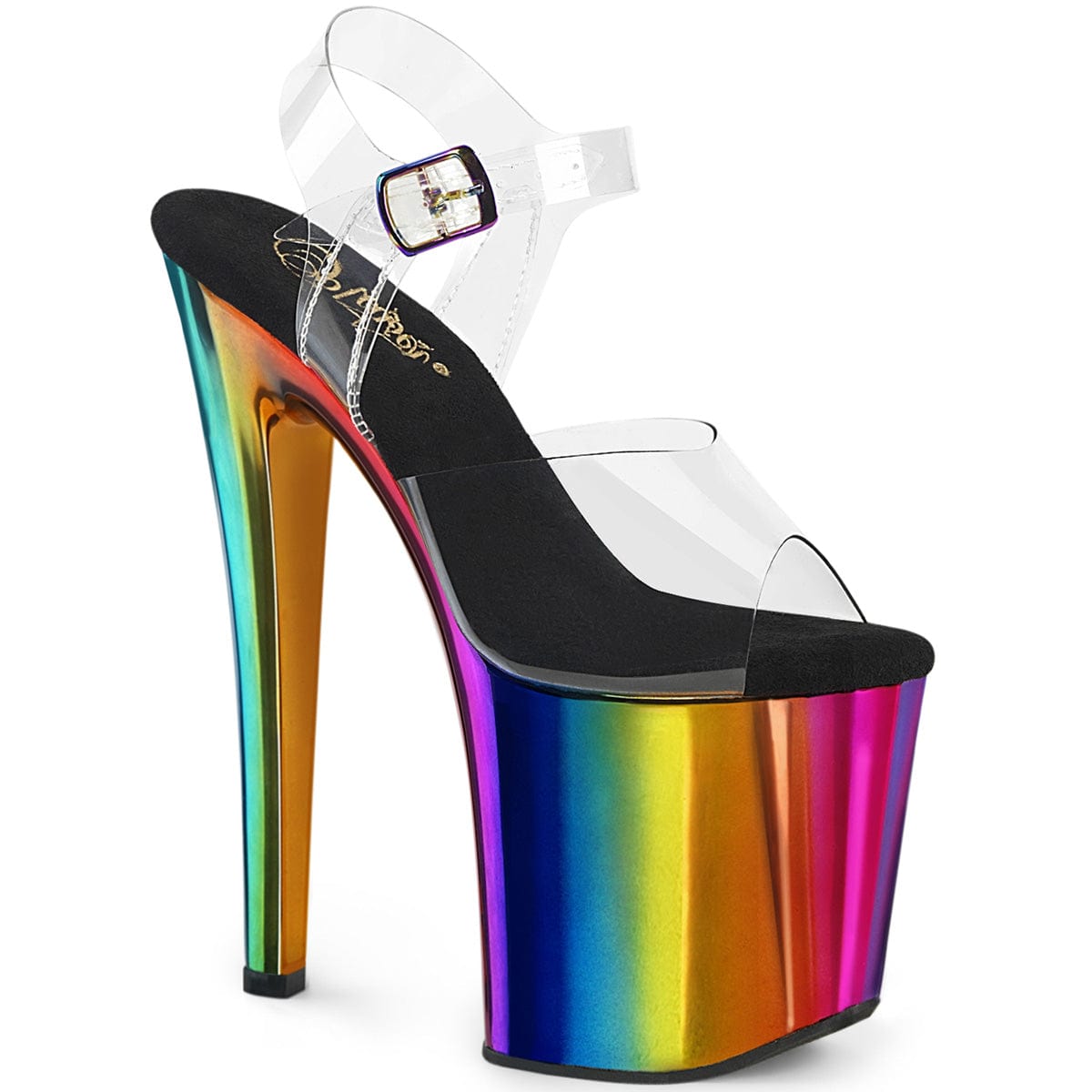 ENCHANT-708RC Clear/Rainbow Chrome Pleaser US Size (Women's): 5