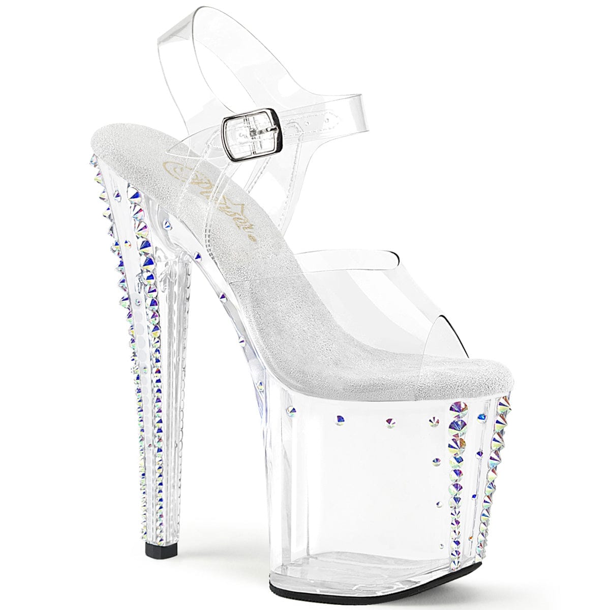 ENCHANT-708RS-02 Clear/Clear-AB Rhinestones Platform Shoes Pleaser US Size (Women's): 5