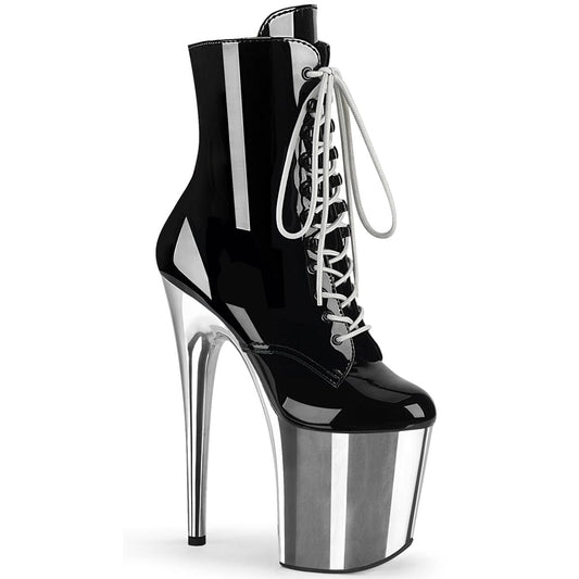 FLAMINGO-1020 Black Patent/Silver Chrome