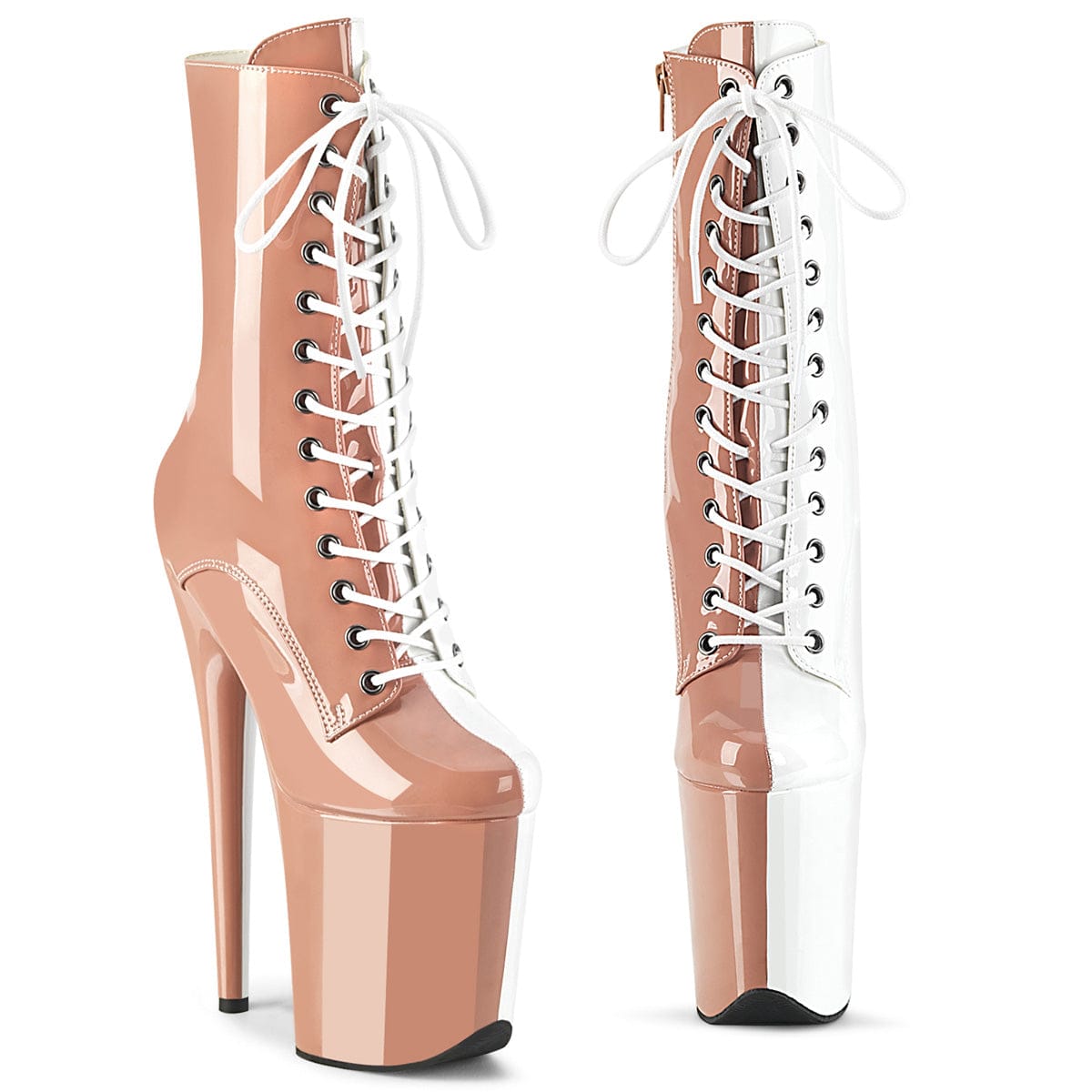 FLAMINGO-1040TT Blush-White Patent/Blush-White Pleaser US Size (Women's): 5