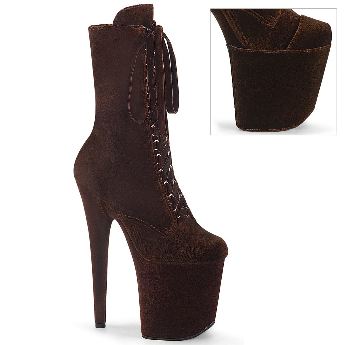 FLAMINGO-1045VEL Brown Velvet/M Pleaser US Size (Women's): 5