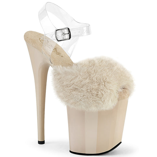 FLAMINGO-808FUR Cream Faux Fur-Clear TPU/Cream