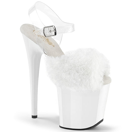 FLAMINGO-808FUR Wht Faux Fur-Clear TPU/Wht