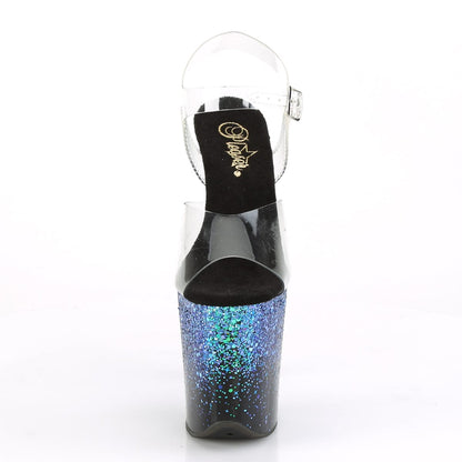 FLAMINGO-808SS Clear/Black-Blue Multi Glitter