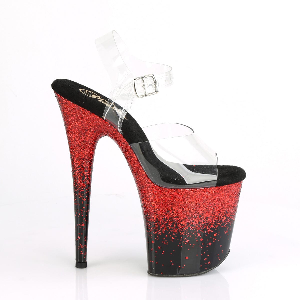 FLAMINGO-808SS Clear/Black-Red Multi Glitter