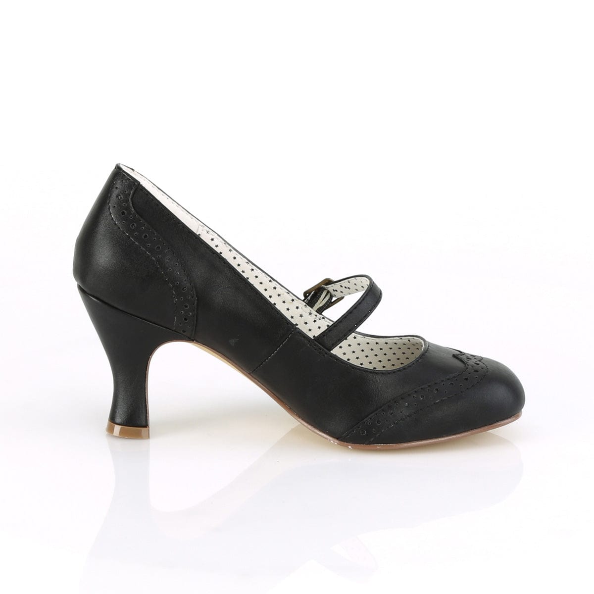 FLAPPER-32 Black Faux Leather