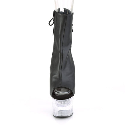 FLASHDANCE-1018-7 Black Faux Leather/Clear