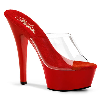 KISS-201 Clear/Red Platform Sandal Pleaser US Size (Women's): 5