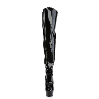 KISS-3010 Black Patent/Black Thigh Boot Pleaser US Size (Women's): 5