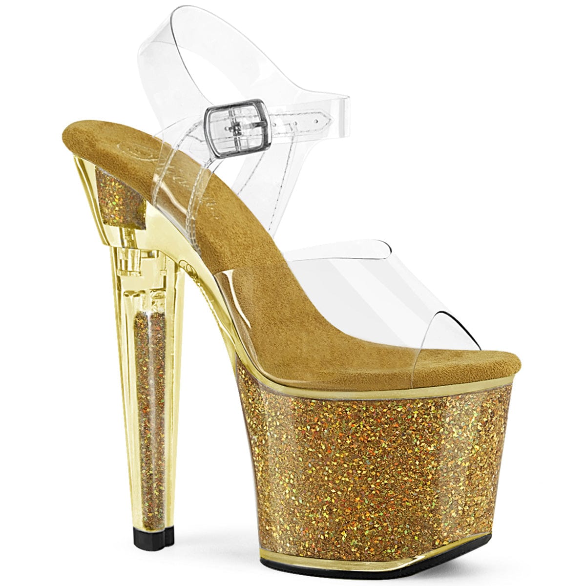 LOVESICK-708SG Clear/Gold Multi Iridescent Glitters Pleaser US Size (Women's): 5